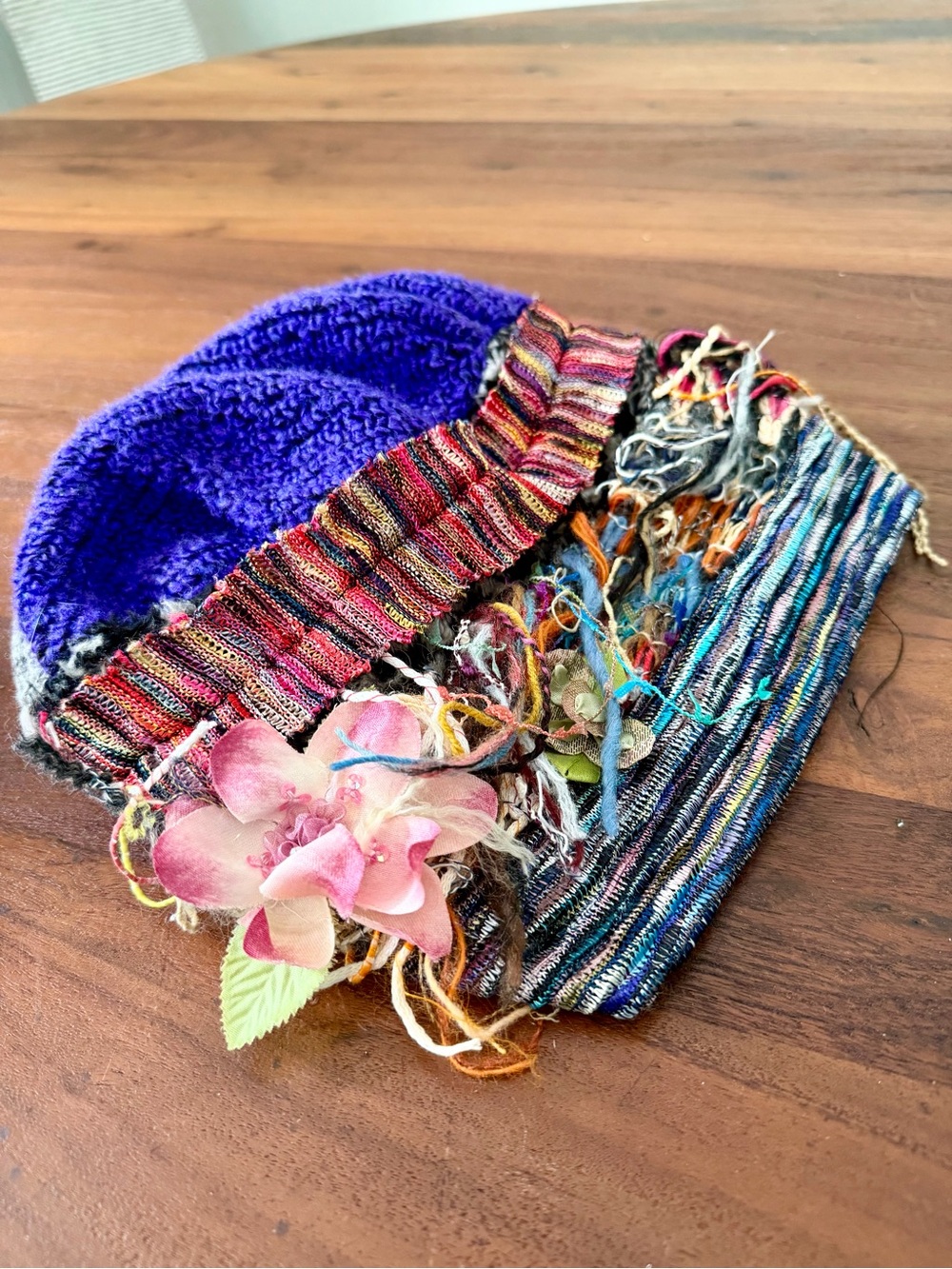 Vintage Lee Andersen Beanie Hat wearable art mixed media whimsy